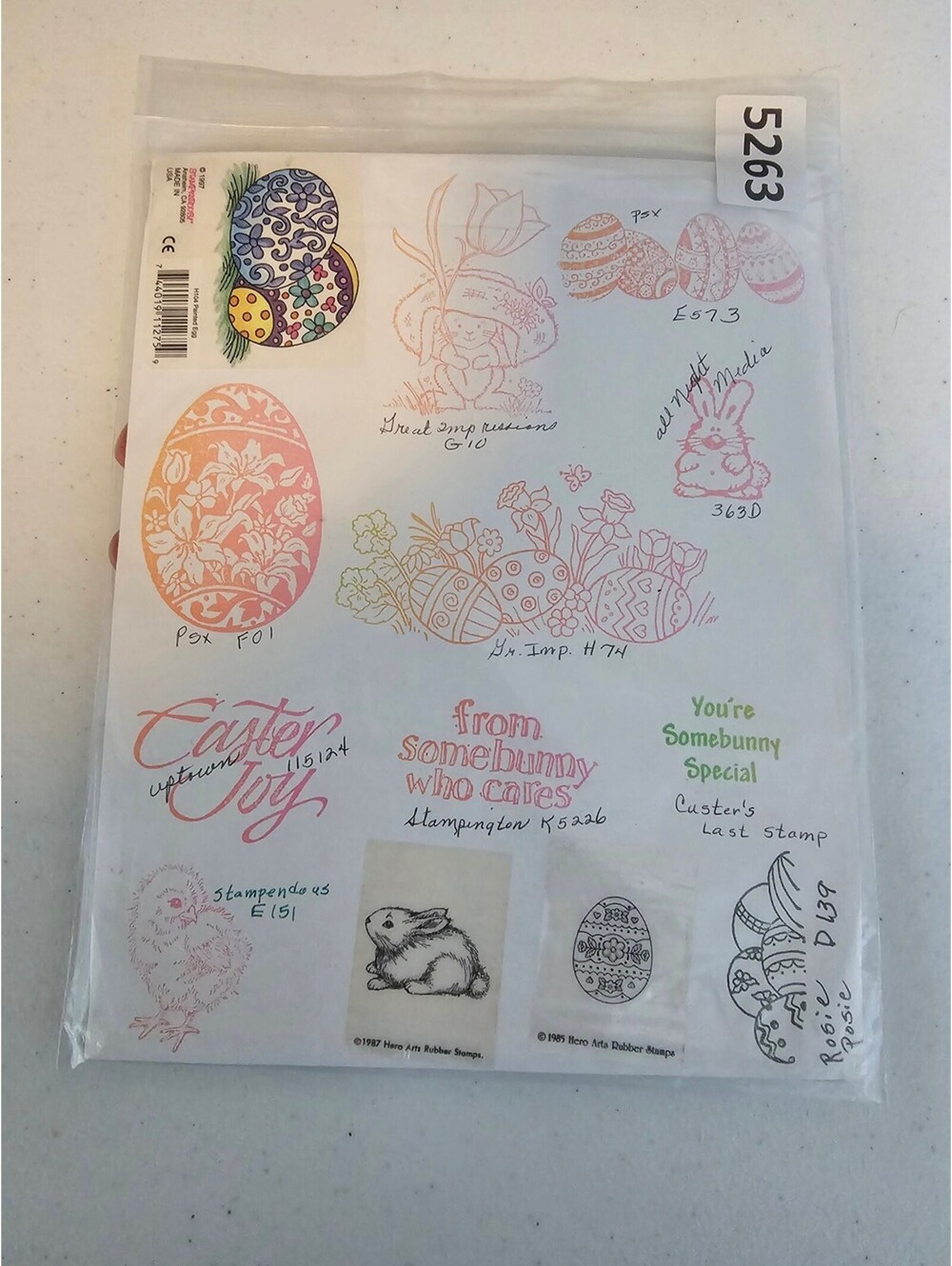 Lot of Unmounted Rubber Stamps Great Impressions Easter Bunny Egg Spring